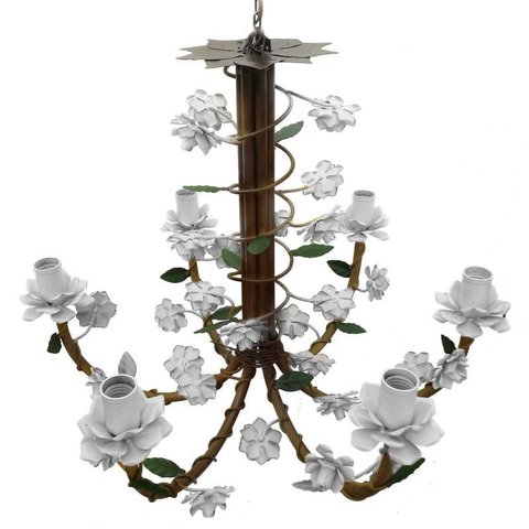 Lustre para Sala Iluminação Interna Artesanal Mineira Colorida - Branco