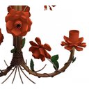 Ver imagem 6 de Lustre de Ferro com Flores Artesanais Cozinha - Laranja