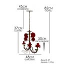 Ver imagem 3 de Lustre de Ferro com Flores Artesanais Cozinha - Vermelho escuro