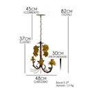 Ver imagem 3 de Luminária de Ferro Artesanal Rustica com Flores Pequena para Salinha de Jantar - Amarelo