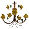 Luminária de Ferro Artesanal Rustica com Flores Pequena para Salinha de Jantar - Amarelo - 1