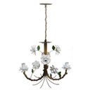 Ver imagem 2 de Luminária de Ferro Artesanal Rustica com Flores Pequena para Salinha de Jantar - Branco