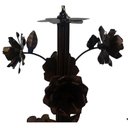 Ver imagem 6 de Luminária de Ferro Artesanal Rustica com Flores Pequena para Salinha de Jantar - Verniz
