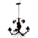 Ver imagem 2 de Luminária de Ferro Artesanal Rustica com Flores Pequena para Salinha de Jantar - Verniz