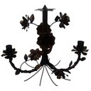 Ver imagem 1 de Luminária de Ferro Artesanal Rustica com Flores Pequena para Salinha de Jantar - Verniz