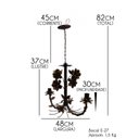 Ver imagem 3 de Luminária de Ferro Artesanal Rustica com Flores Pequena para Salinha de Jantar - Verniz