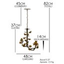 Ver imagem 2 de Lustre de Ferro Rustico Artesanal para Varanda 02 Bocais - Amarelo