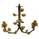 Ver imagem 1 de Lustre de Ferro Rustico Artesanal para Varanda 02 Bocais - Amarelo