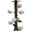 Ver imagem 6 de Lustre de Ferro Rustico Artesanal para Varanda 02 Bocais - Branco