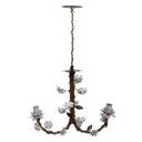 Ver imagem 3 de Lustre de Ferro Rustico Artesanal para Varanda 02 Bocais - Branco