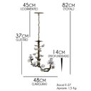 Ver imagem 2 de Lustre de Ferro Rustico Artesanal para Varanda 02 Bocais - Branco