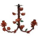 Ver imagem 1 de Lustre de Ferro Rustico Artesanal para Varanda 02 Bocais - Laranja