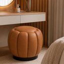 Ver imagem 2 de Puff Redondo 48cm Joy Courino Caramelo - Sallar Home