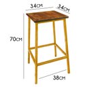 Ver imagem 2 de Banco Rustico Decorativo Banqueta De Ferro E Madeira Para Bar E Cozinha - Amarelo