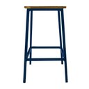 Ver imagem 3 de Banqueta Bistro Alta De Bancada Artesanal Para Decoração de Bar e Cozinha - Azul del Rey