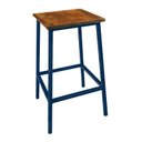 Ver imagem 1 de Banqueta Bistro Alta De Bancada Artesanal Para Decoração de Bar e Cozinha - Azul del Rey