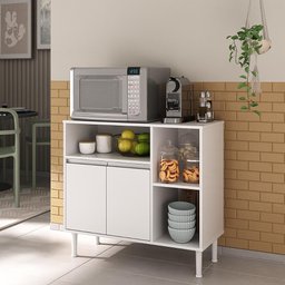 Balcão 2 Portas 100% Mdf P/ Fruteira, Bebedouro, Micro-ondas - 6