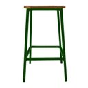 Ver imagem 3 de Banco Rustico Decorativo Banqueta De Ferro E Madeira Para Bar E Cozinha - Verde escuro