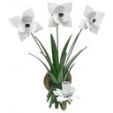 Ver imagem 2 de Arandela De Parede Área Externa Com Flores de Ferro Artesanal - Branco