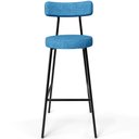 Ver imagem 3 de Kit 02 Banquetas Alta Bar Cozinha Sala de Jantar Estrutura em Aço Milão L02 Linho Azul - Lyam Decor