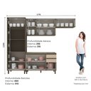 Ver imagem 2 de Cozinha Modulada Compacta 251,5cm 9 Portas 3 Gavetas Connect Henn - Duna/cristal