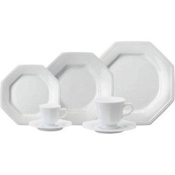 Aparelho de Jantar e Chá 20 Peças Prisma Branco - Schmidt - 1