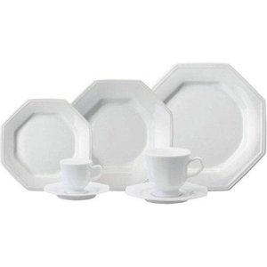 Aparelho de Jantar e Chá 20 Peças Prisma Branco - Schmidt