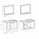 Ver imagem 3 de Conjunto para Banheiro Aço Gabinete com Espelho Caju Cinza