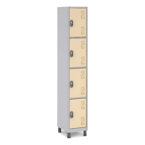 Armário de Aço 4 Portas para Vestiários e Academias Cor:creme