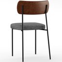 Ver mais imagens de Kit 04 Cadeiras para Sala de Jantar Melina L02 Couríssimo Marrom Linho Cinza Escuro - Lyam Decor