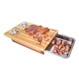 Tábua de Corte Compartimento Bandeja Removível Inox Dois Potes - 1