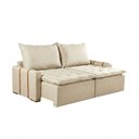 Ver imagem 2 de Sofá com Chaise Orfeu 3 Lugares Retrátil e Reclinável 180cm Bege