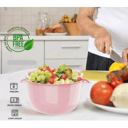 Kit 3 Vasilhas Plásticas Caçarola Alimento Tampa Cozinha - 4