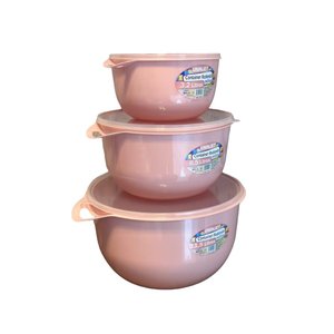 Kit 3 Vasilhas Plásticas Caçarola Alimento Tampa Cozinha