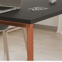 Ver imagem 4 de Mesa de Escritório Base Metal Bronze Tampo Preto 90 Cm
