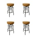 Ver imagem 1 de Kit 4 Banquetas Alta Bar Giratória Cor Preta Assento Cor Caramelo Confortável Poltronas do Sul 518
