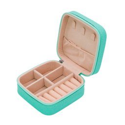 Porta Joias Portátil - Viagem e Estojos com Zíper:rosa Pink - 5