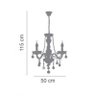 Lustre Candelabro Mini France 3 3xE27 Transparente - 2
