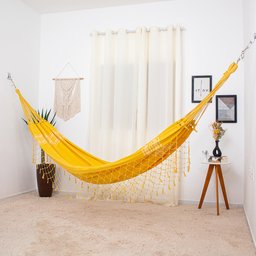 Rede de Dormir Casal Pernambucana Amarela - 1 Rede de Dormir Casal Pernambucana Amarela - 1