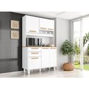 Ver imagem 3 de Armário para Cozinha Kit Prime 120 Cm 6 Portas 2 Gavetas Branco Fosco Brilho - Zanzini