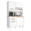Ver imagem 1 de Armário para Cozinha Kit Prime 120 Cm 6 Portas 2 Gavetas Branco Fosco Brilho - Zanzini