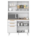 Ver imagem 2 de Armário para Cozinha Kit Prime 120 Cm 6 Portas 2 Gavetas Branco Fosco Brilho - Zanzini