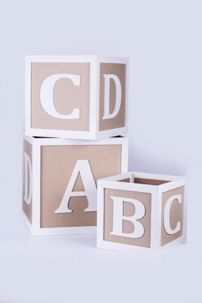 Trio de Cubos organizadores decorativos caixas de brinquedos ABCD Fendi Baby - 2