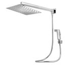 Ver imagem 1 de Ducha Chuveiro Quadrado 30x30 Slim Inox Completo C/Desviador