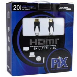 Cabo Hdmi 4k 20 Metros Ultra HD 3d 19 Pinos 1.4 Com Filtro 20m Premium Profissional Pix - 3