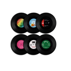 Porta-copos de Disco de Vinil Retro