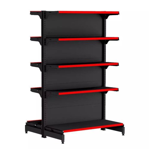 Gondola Centro 170 Fit Inicial Preto 10 Bandeja Pe Vermelho