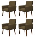 Ver imagem 1 de Kit 4 Poltronas para Sala Pés de Madeira Nina Claro
