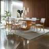 Conjunto de Sala 6 Cadeiras Liza com Mesa 1,80m - Madeira Tauari Maciça Encosto e Assento Estofados - 1