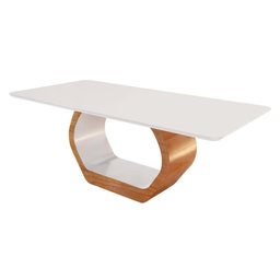 Conjunto de Sala 6 Cadeiras Liza com Mesa 1,80m - Madeira Tauari Maciça Encosto e Assento Estofados - 3